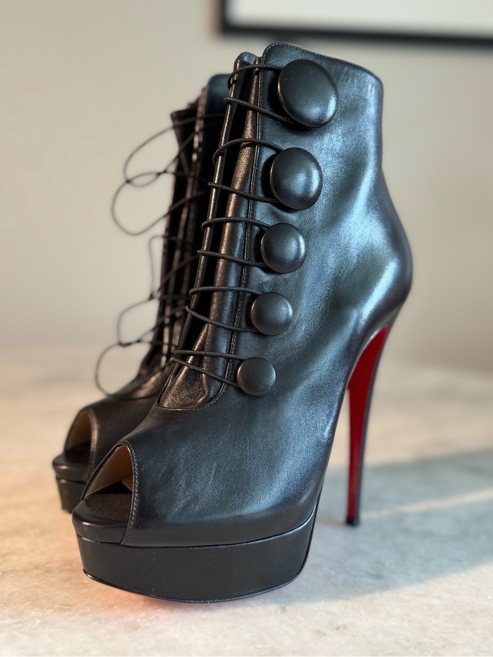 Christian Louboutin Peep-toe Platform Boots